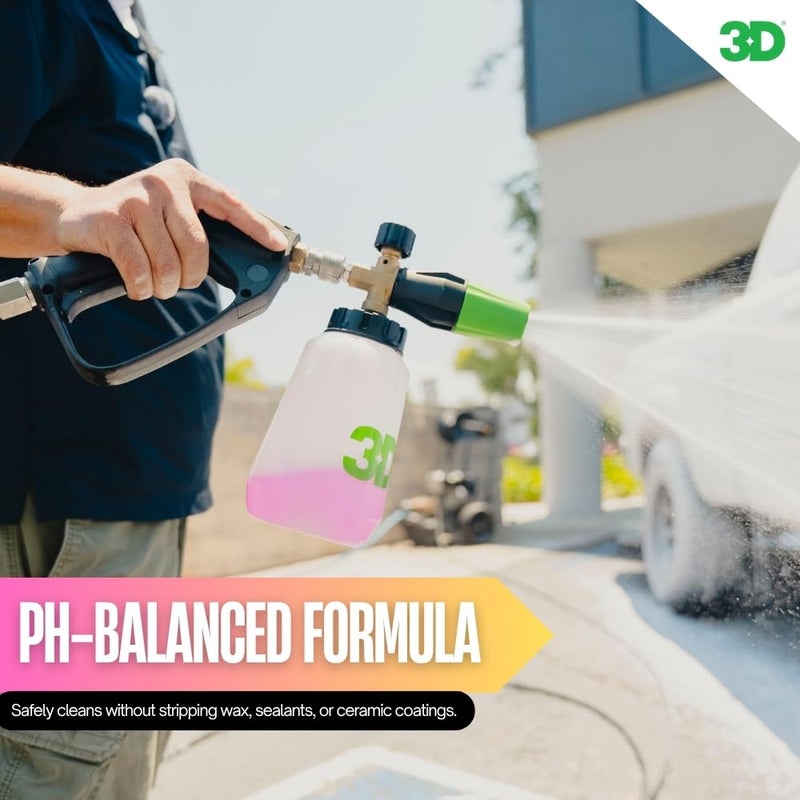 3D Pink Car Soap â€“ 1 Gallon |pH Neutral Car Wash Soap with High Suds & Cherry Scent | Scratch-Free, High Gloss Shine | Safe on Wax & Sealants | Weekly Car Care - Image 3